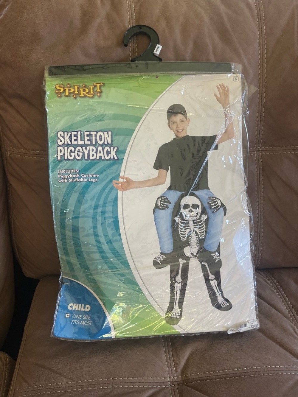 Spirit Halloween Skeleton Piggyback Costume - Blue, Black, White